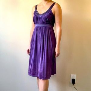 Purple Grecian Style Dress with Adjustable Straps
